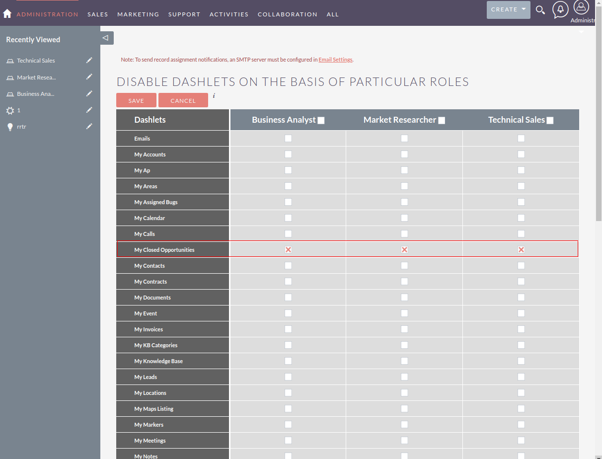 By Checking the checkbox  My Closed Opportunities dashlet will be disable for that particular roles..png