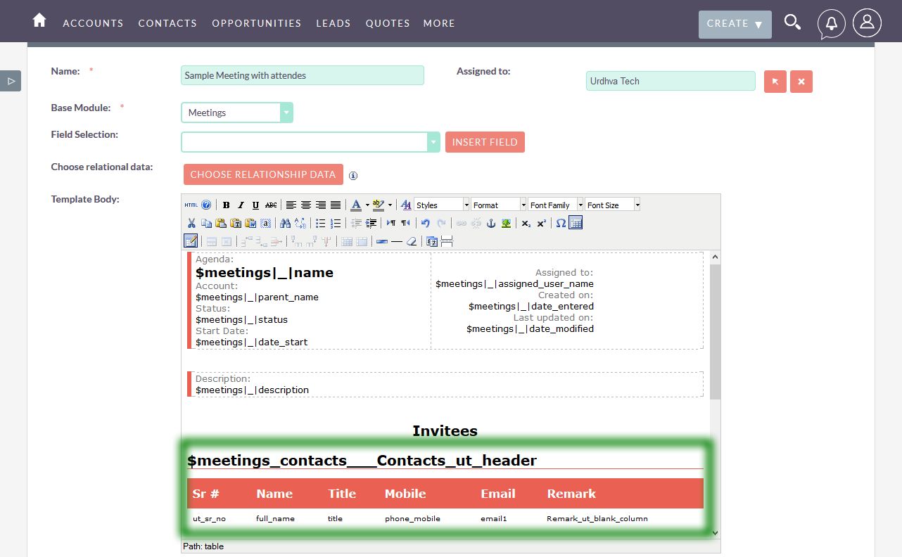 DocParser add table