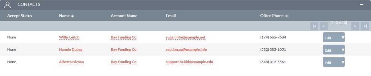 DocParser Contacts subpanel under Meetings DetailView