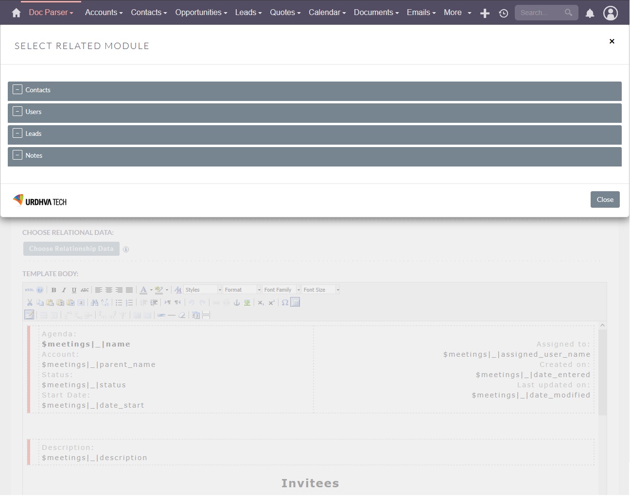 DocParser choose relationship data DocParser choose relationship data