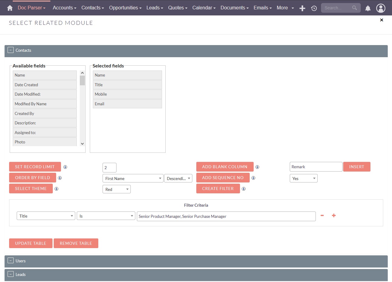 DocParser option at relationship data DocParser option at relationship data