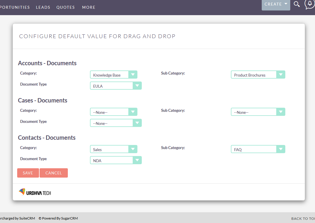 Setup default value of documents module for bulk upload SuiteCRM