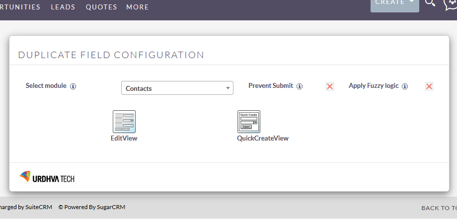 DupDetector Field Configuration