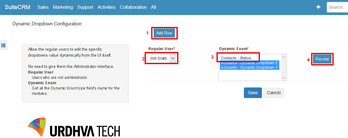 SuiteCRM Dynamic dropdown configuration