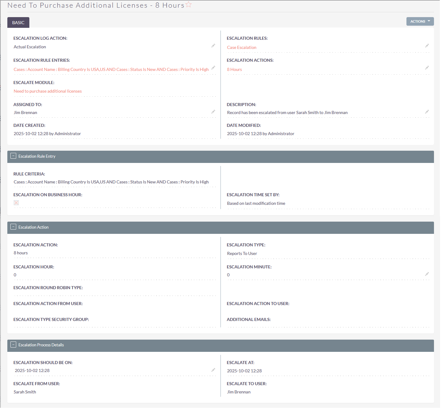 SuiteCRM Case Escalation log details SuiteCRM Case Escalation log details