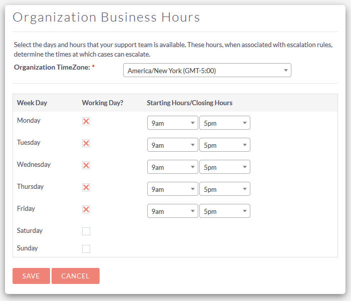 SuiteCRM Case Escalation business hours