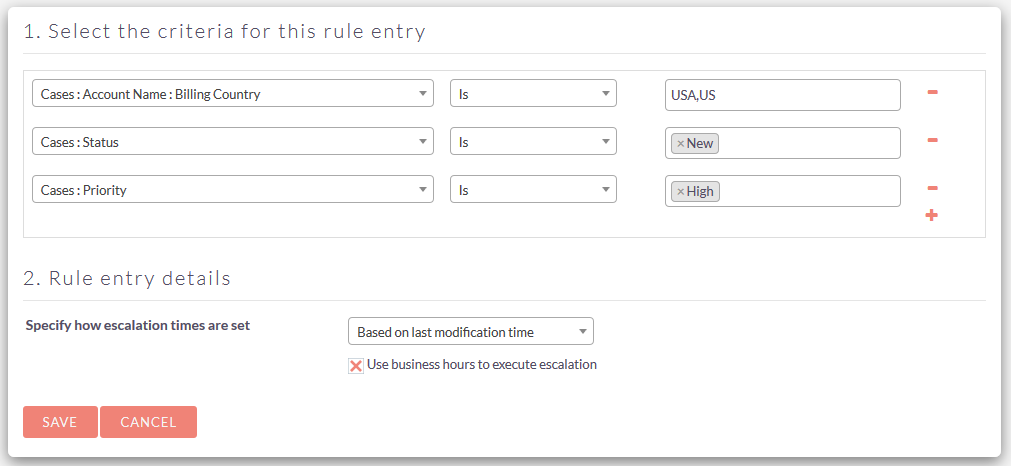 SuiteCRM Case Escalation view rules