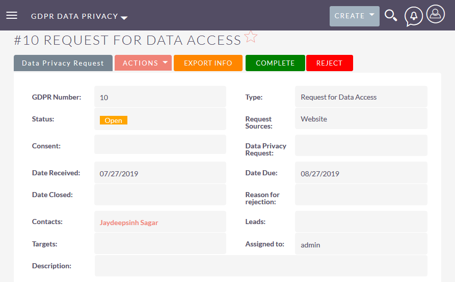 Send consent form Link for Listview of SuiteCRM