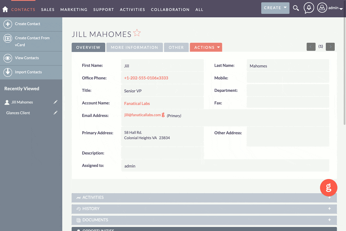 Glances animation in SuiteCRM Glances animation in SuiteCRM
