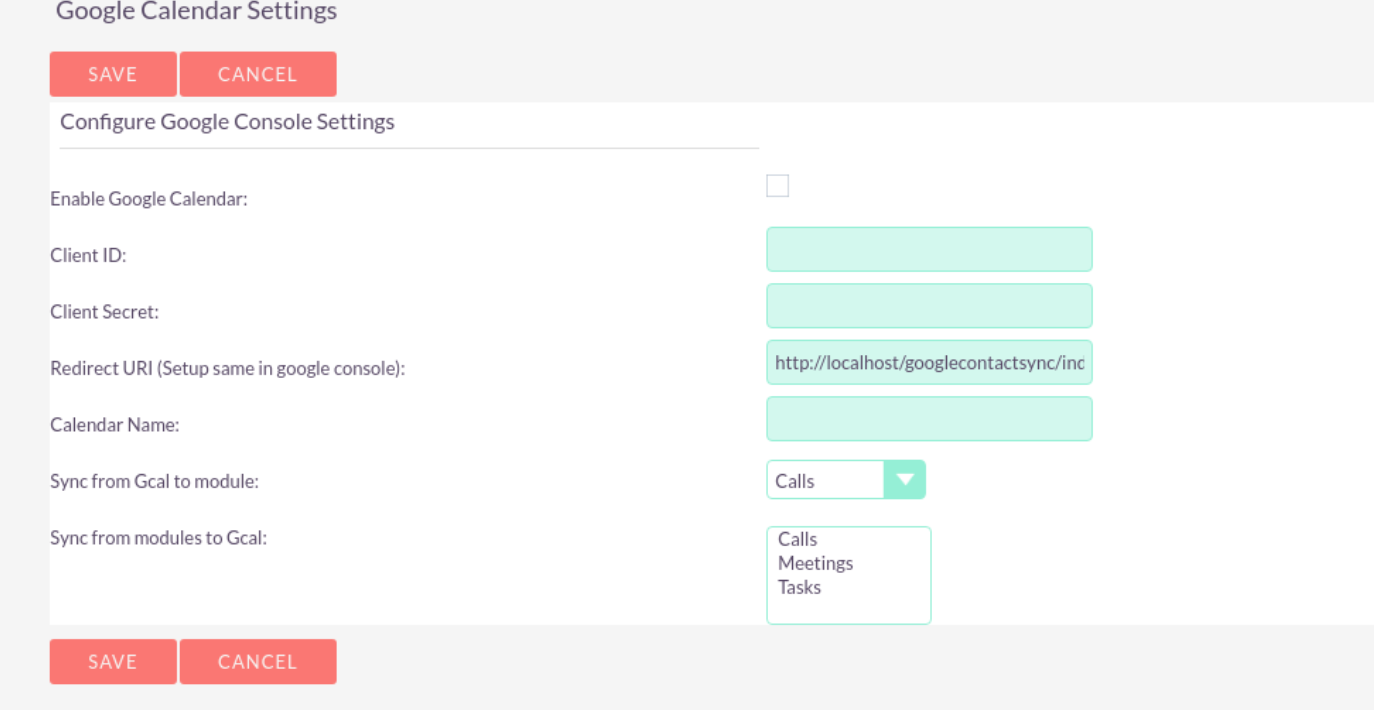 Google Calendar Sync SuiteCRM Module