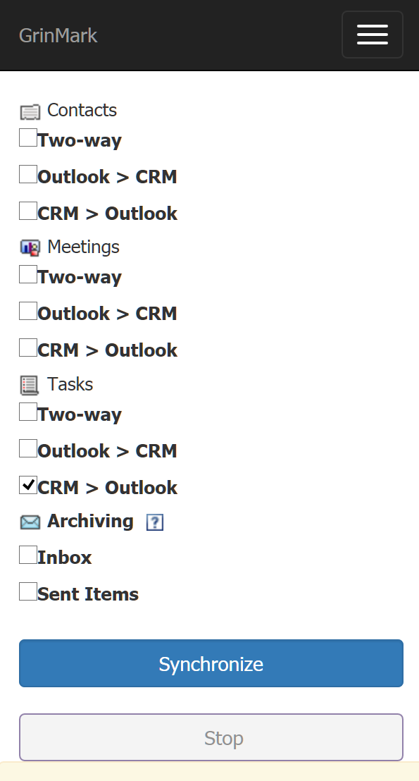 SuiteCRM and Outlook Items Synchronization