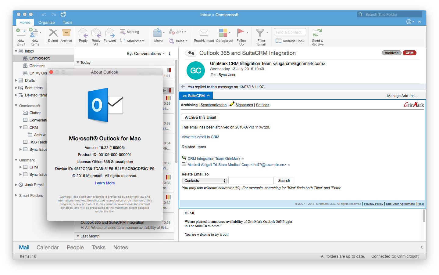 dynamics crm 2013 for outlook mac