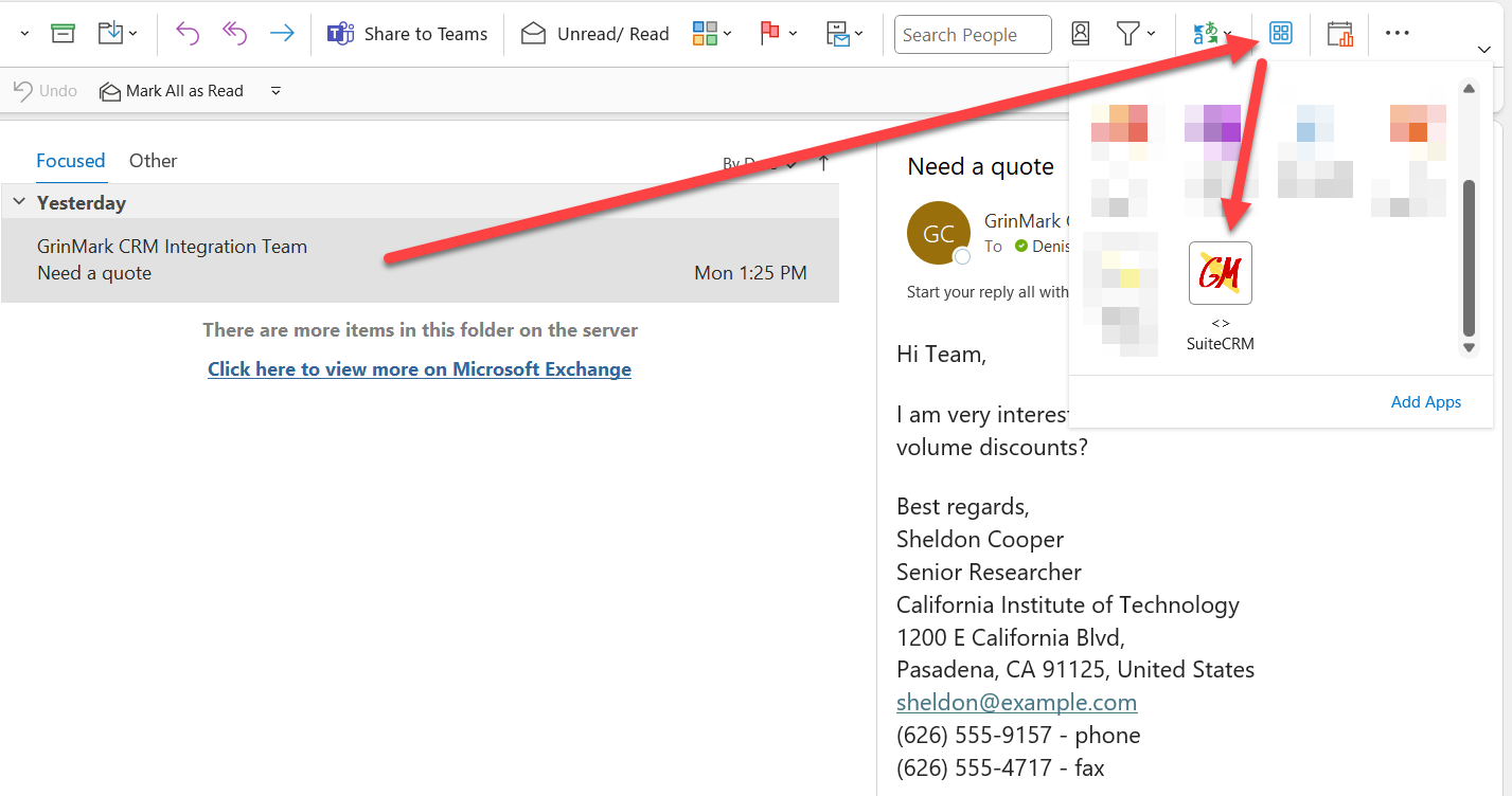 SuiteCRM and Outlook Email Integration