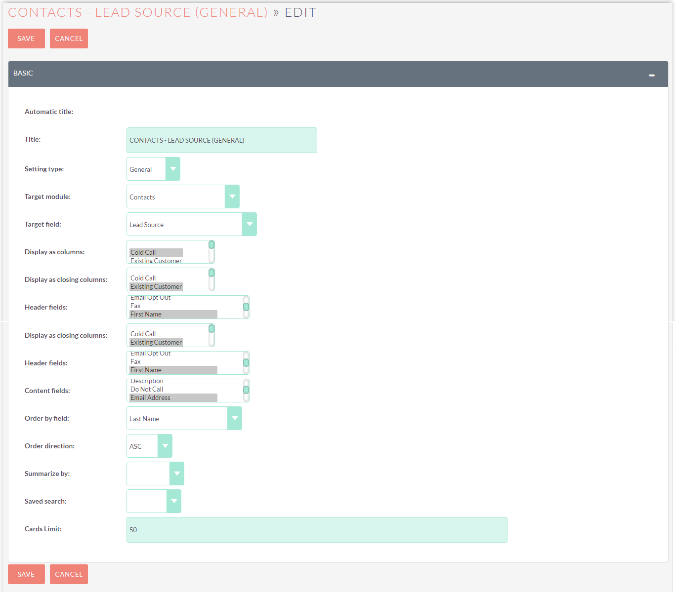 Kanban Edit View