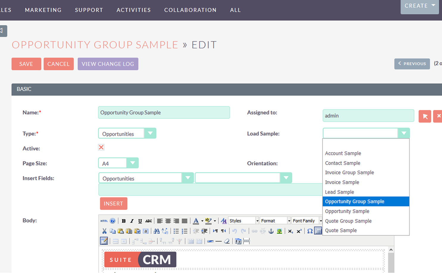 Opportunity Line Item for SuiteCRM Sample PDF Template