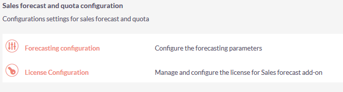 forecast and quota configuration for SuiteCRM