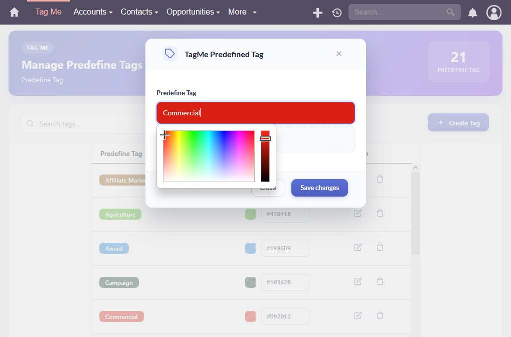 Edit SuiteCRM Tag