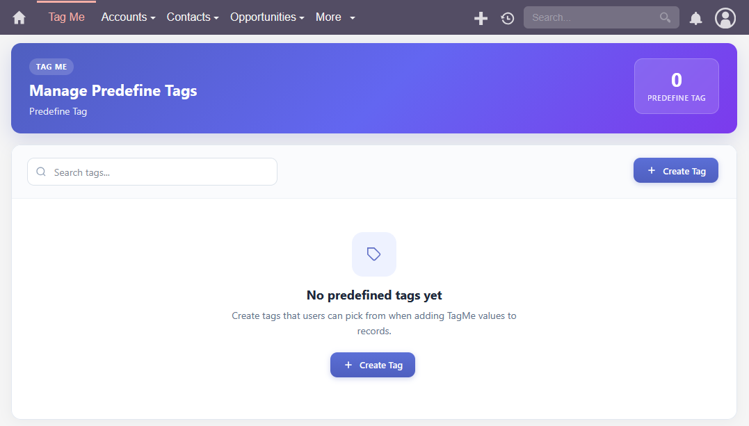 Create tag button
