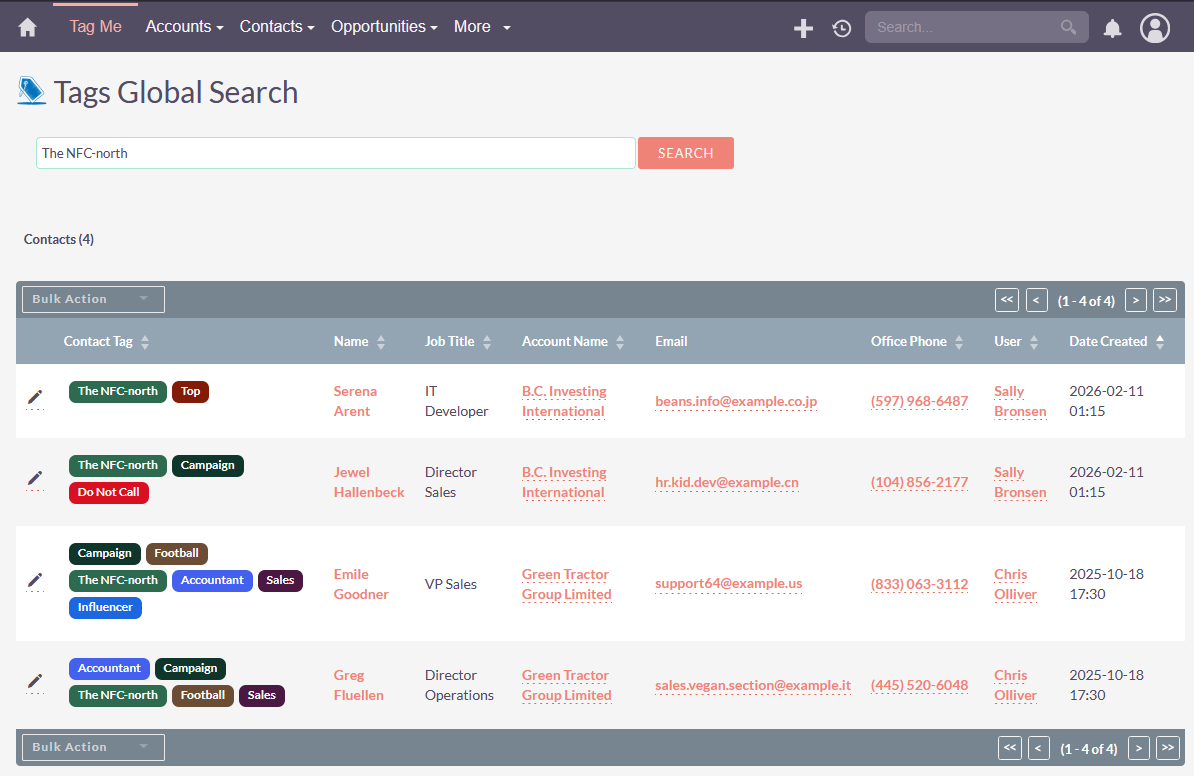 TagMe field in global search