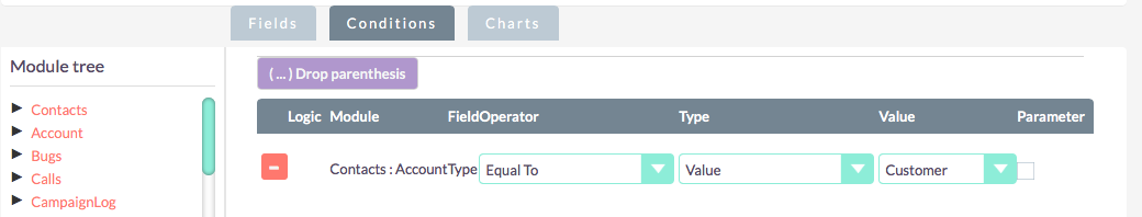 Target List Workflow conditions