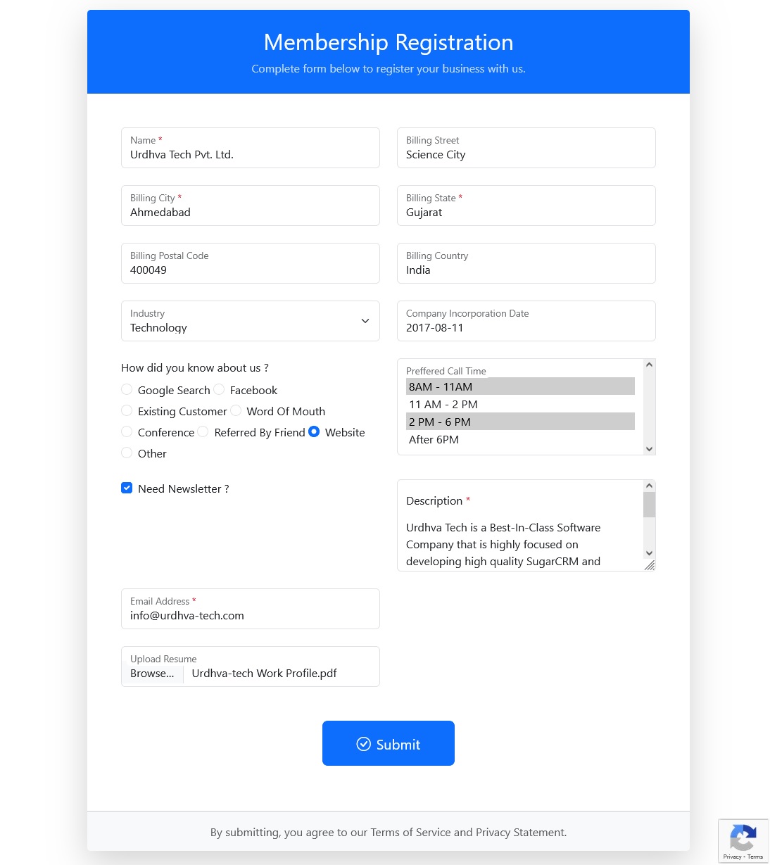 Custom webform for SuiteCRM Custom webform for SuiteCRM
