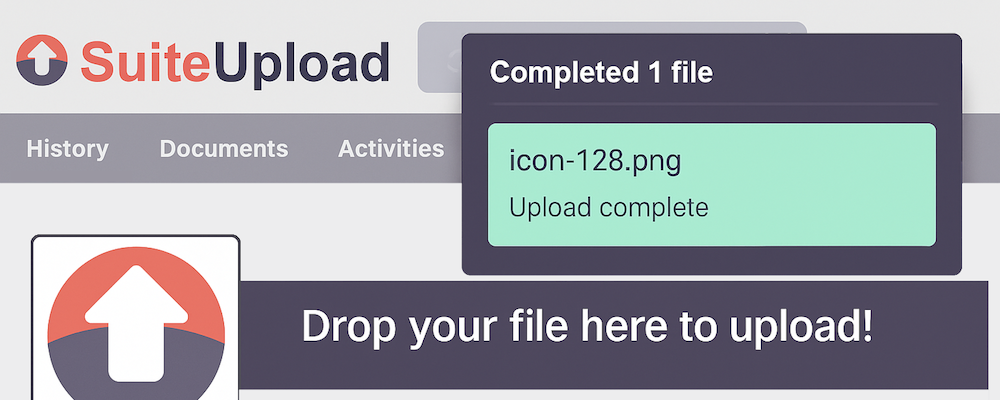SuiteUpload - Drag + Drop File and Email Uploader Logo