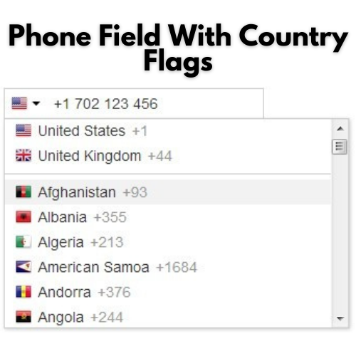 Phone Field With Country Flags Logo