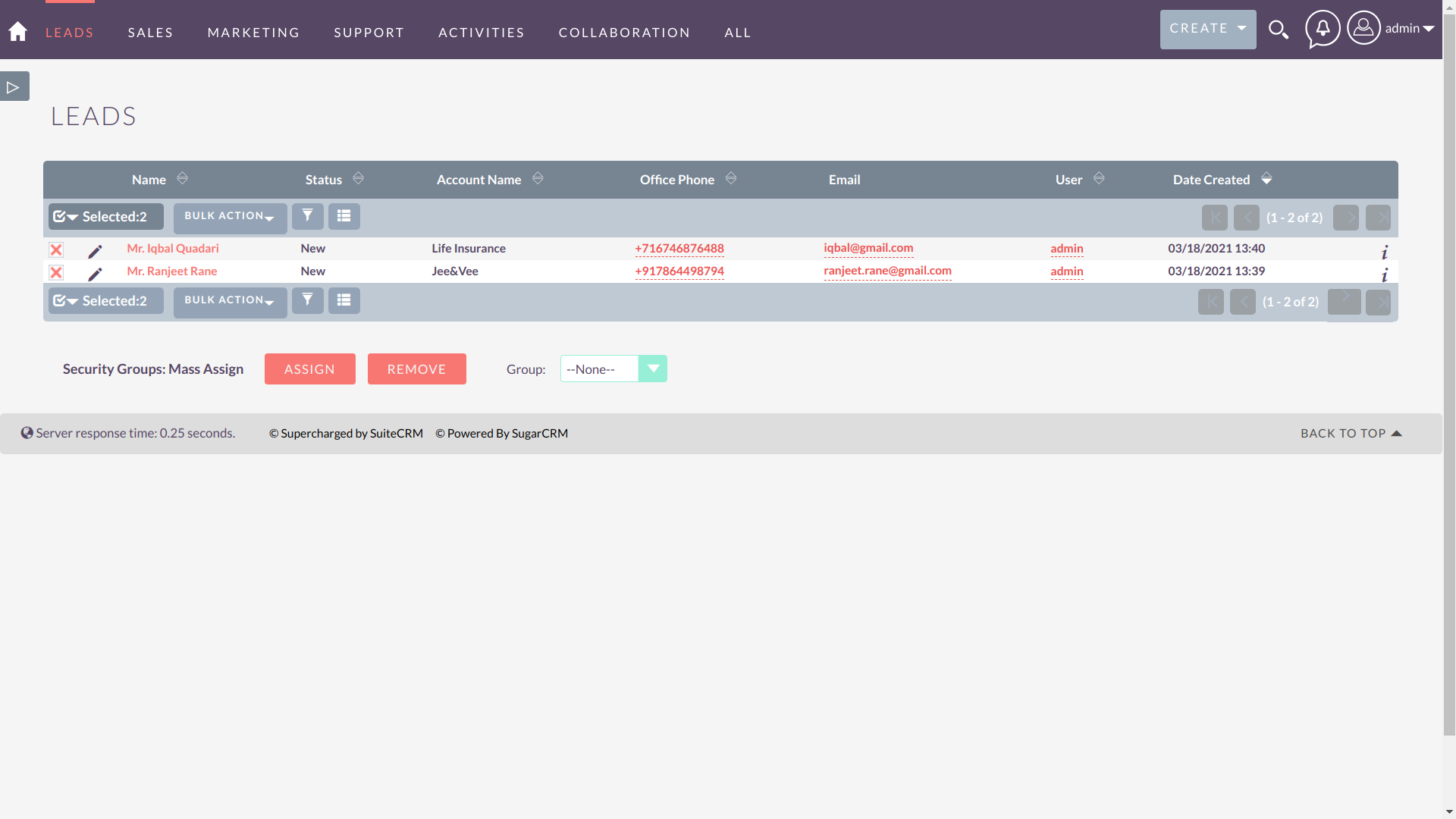 Add Tag for SuiteCRM tagging multiple records