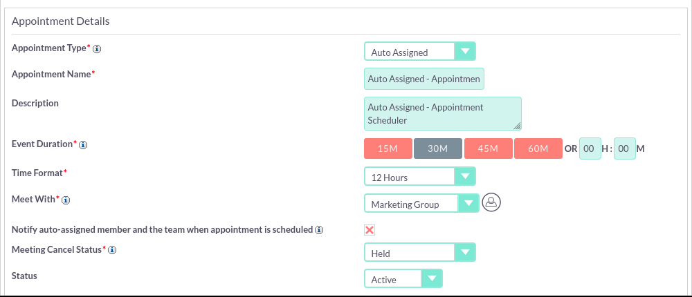 Appointment Scheduler add-on for SuiteCRM auto assignments