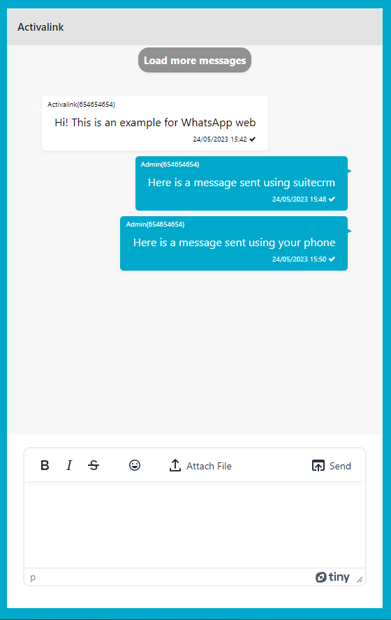 Suite WhatsApp Integration chat