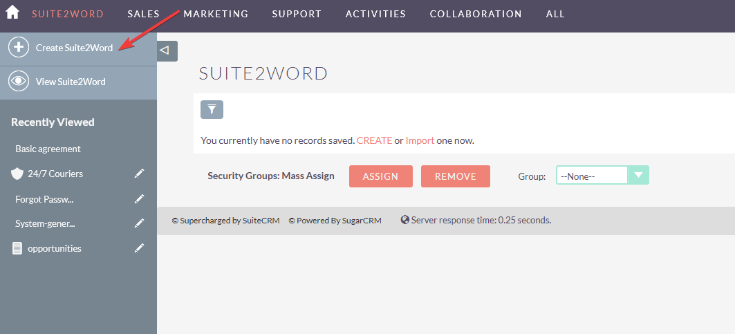 Suite2Word add-on for SuiteCRM