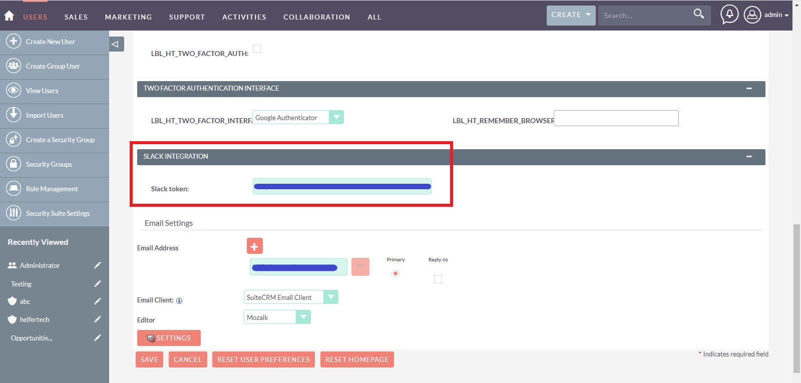 SuiteCRM Slack Integration connect with Slack