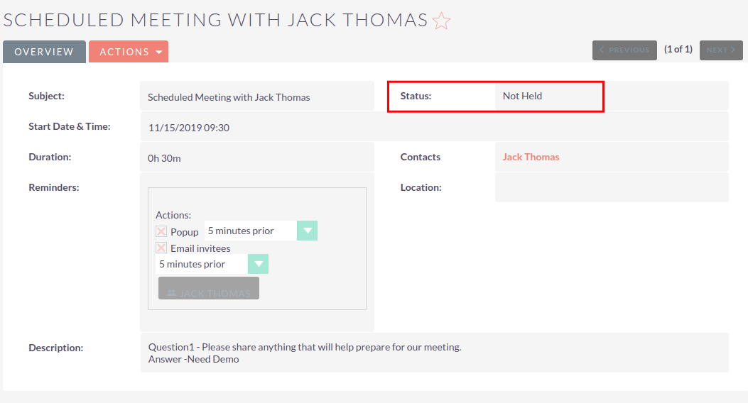 YouCanBookMe Integration for SuiteCRM updated meeting