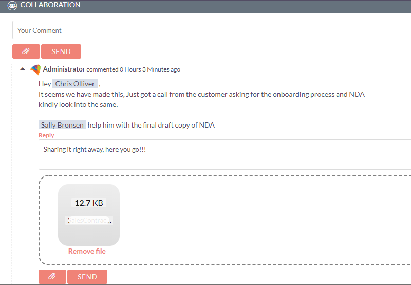 Collaboration add-on for SuiteCRM document upload