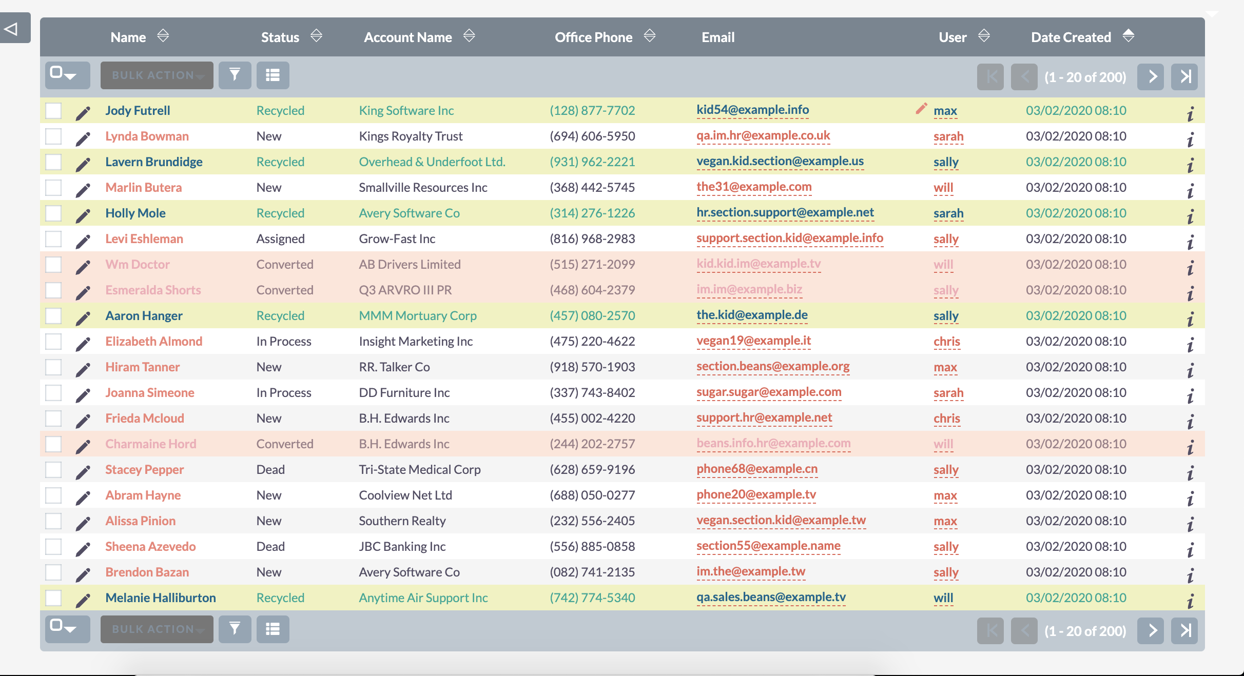 Colors for SuiteCRM List View