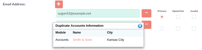 Check Duplicates by Email in SuiteCRM
