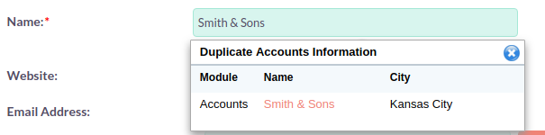 Check Duplicates by Name in SuiteCRM