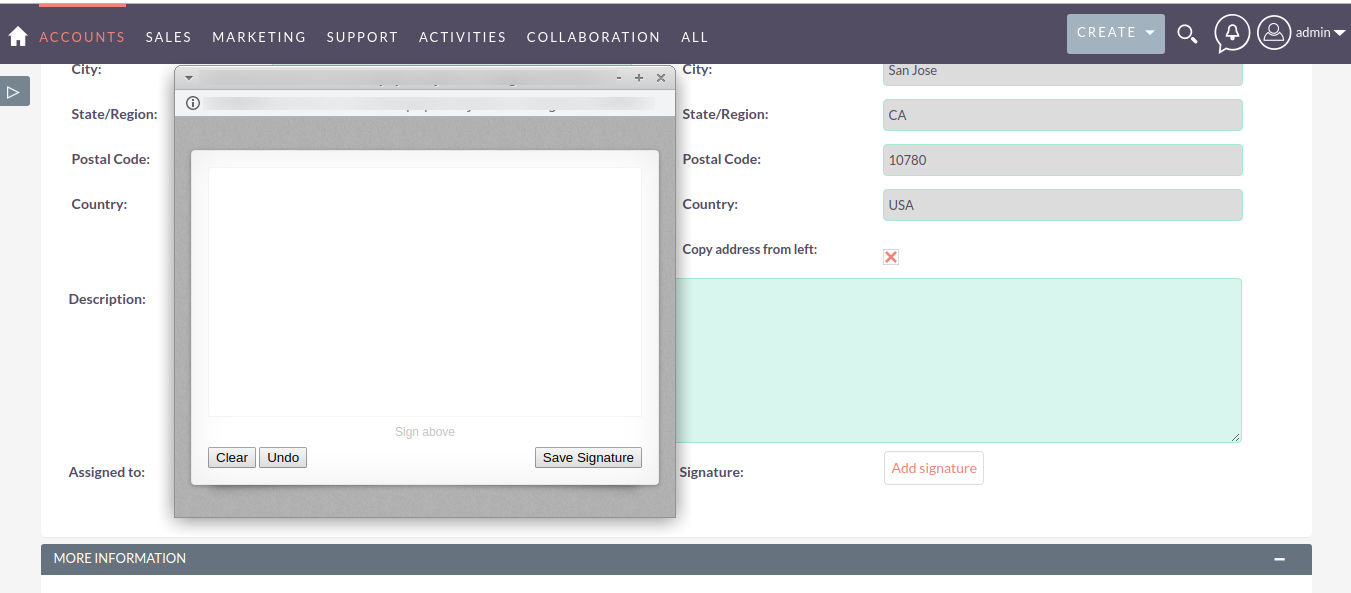 E-Signature Field for SuiteCRM signature pad