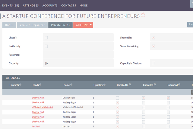 Sync EventBrite Attendees to SuiteCRM