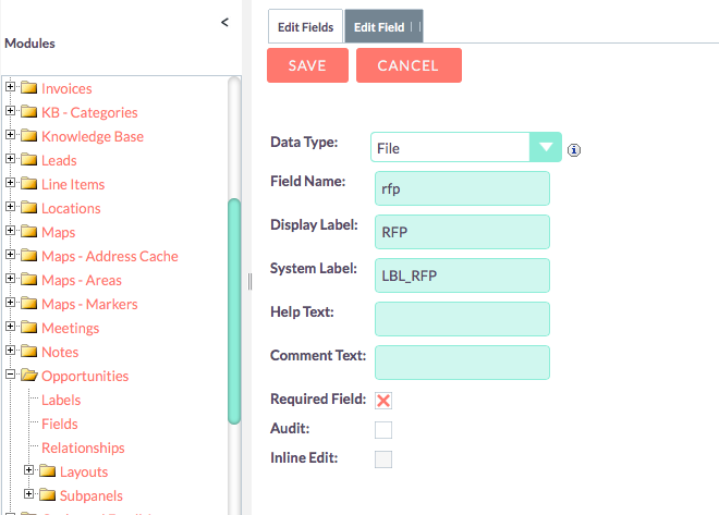 File Upload Field in SuiteCRM Studio