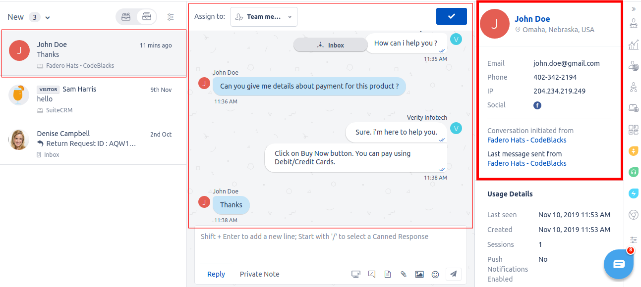 FreshChat in SuiteCRM example