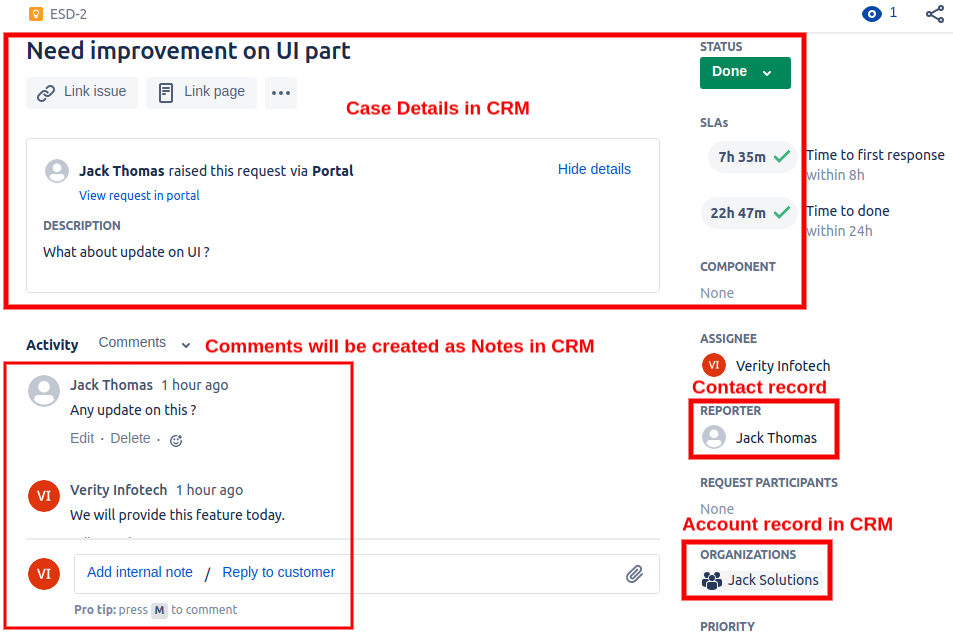 Jira Service Desk issue syncs from SuiteCRM