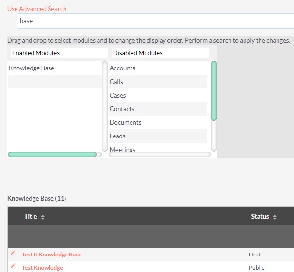 SuiteCRM Global Search Support