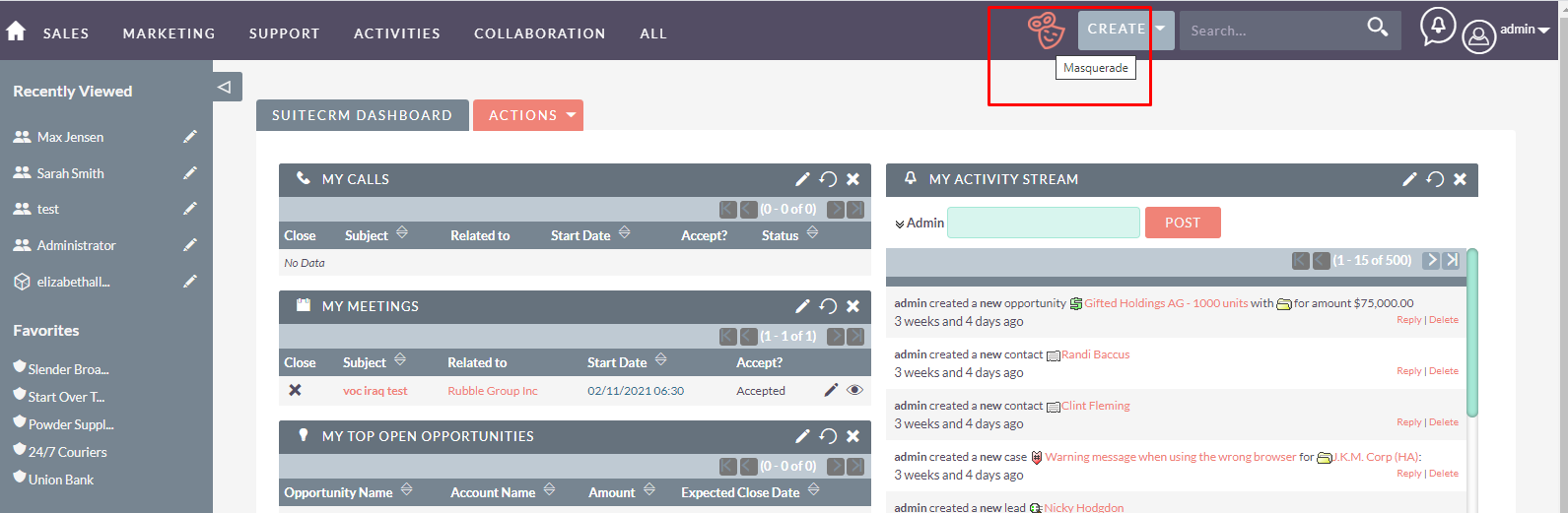 Masquerade Switch User add-on for SuiteCRM feature logo