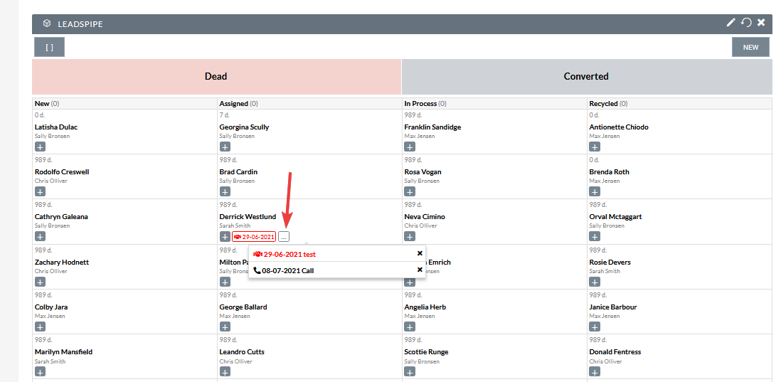 Mokas LeadsPipe for SuiteCRM activity view