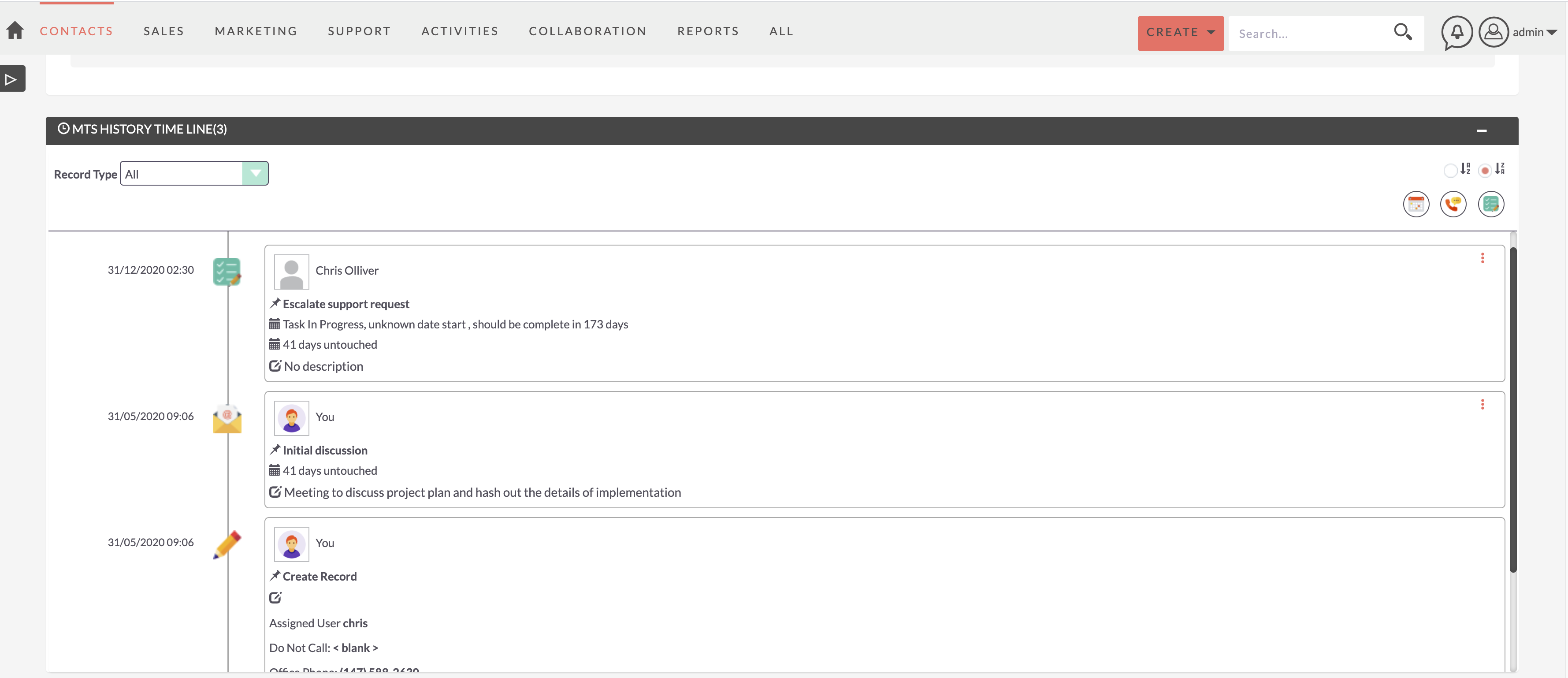 MTS History Time Line add-on for SuiteCRM