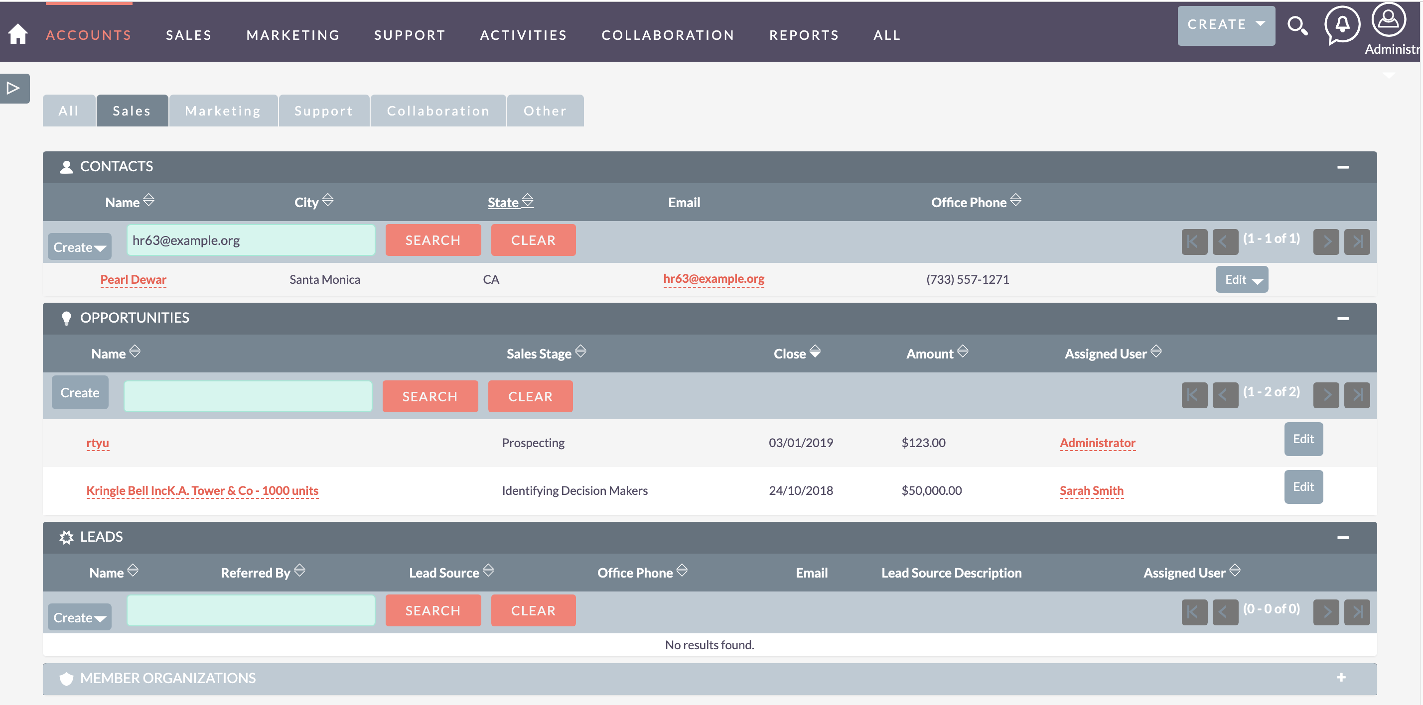 Search a Subpanel in SuiteCRM