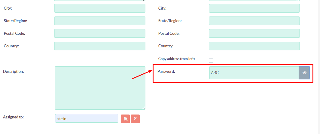 Password Datatype for SuiteCRM viewing password