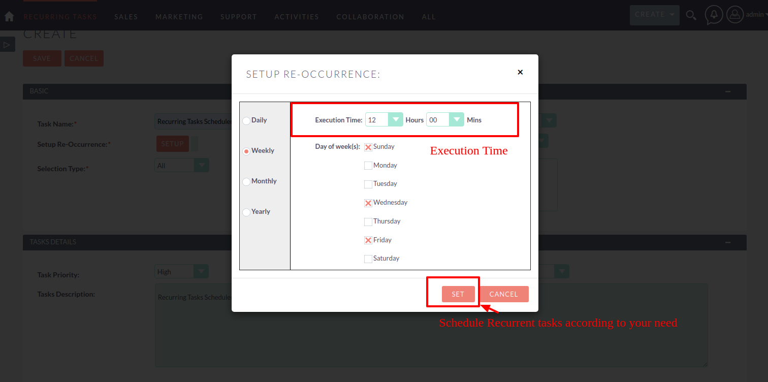 Recurring Tasks Extension for SuiteCRM scheduling repeat tasks