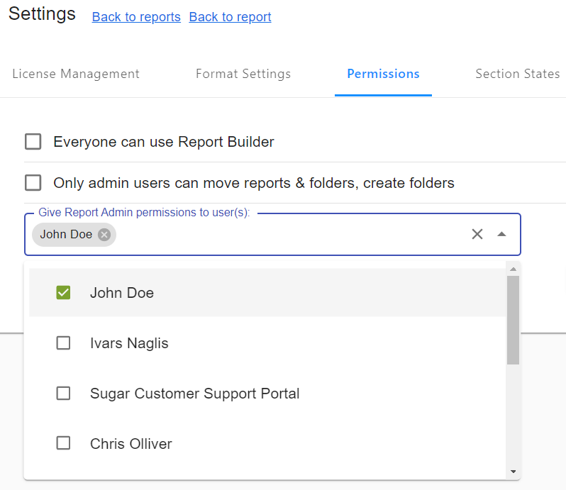 Sapiens.BI analytic reporting tool for SuiteCRM increased admin permissions